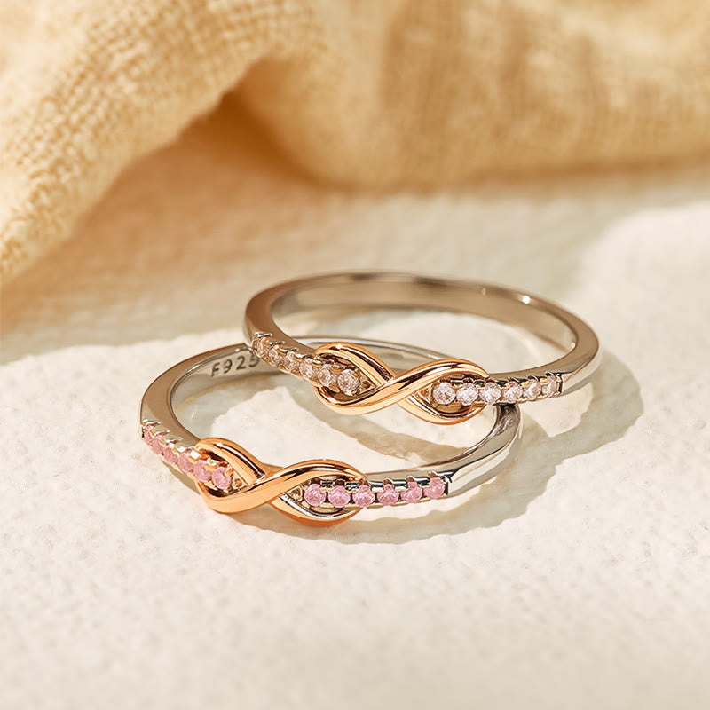 FuAttract Self-Love Energy Flow Vitality Balance & Elegant Infinity Zircon Ring  - Pink - US 11 - image 0