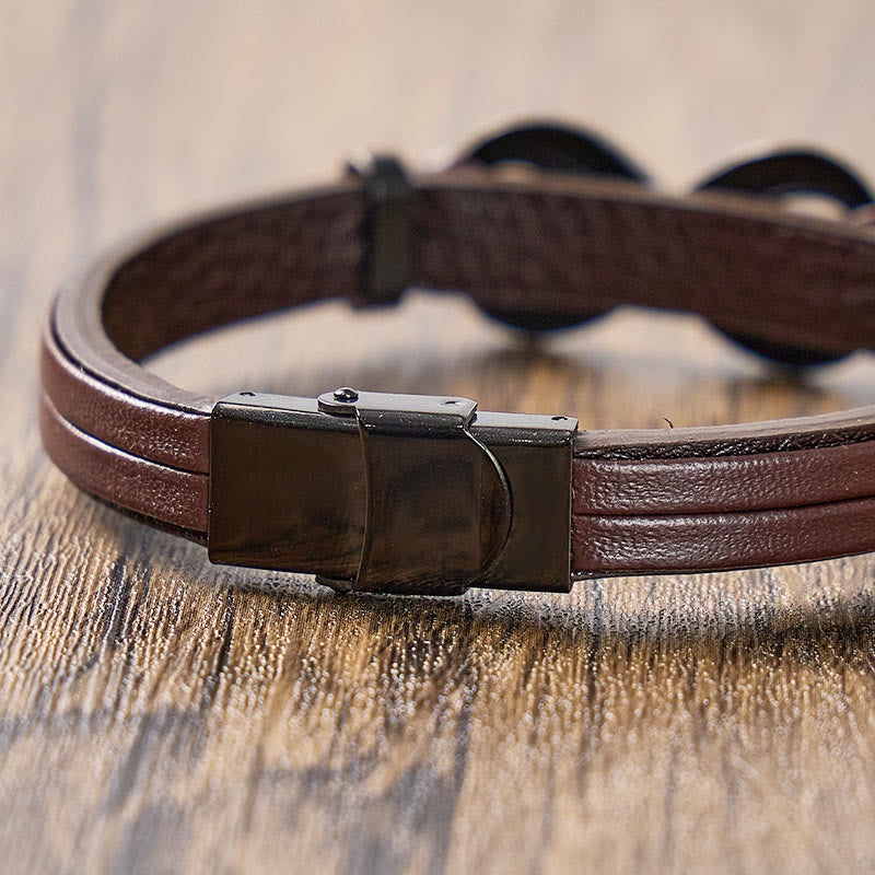 FuAttract Strength Endurance Infinity Leather Stainless Steel Bracelet  - image 4