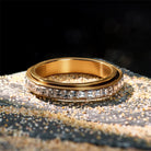 FuAttract Strength Stress Relief Rotating Titanium Steel Spinner Modern Ring  - image 3
