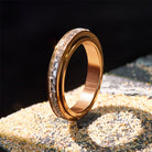 FuAttract Strength Stress Relief Rotating Titanium Steel Spinner Modern Ring  - Rose Gold - US 12 - image 7