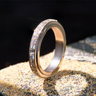FuAttract Strength Stress Relief Rotating Titanium Steel Spinner Modern Ring  - Silver - US 12 - image 0