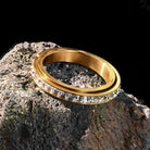 FuAttract Strength Stress Relief Rotating Titanium Steel Spinner Modern Ring  - image 2