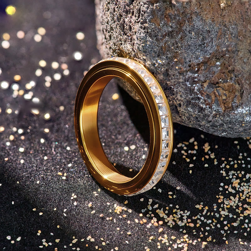 FuAttract Strength Stress Relief Rotating Titanium Steel Spinner Modern Ring  - image 5