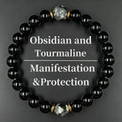 FuAttract Grounding Protection Balance & Calm Strength Black Obsidian Bracelet - image 0