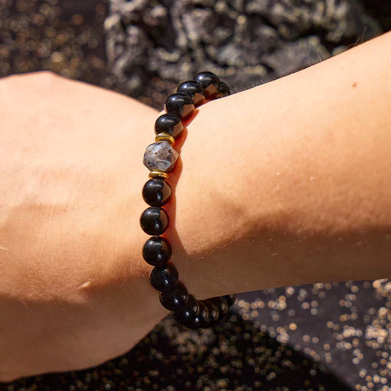FuAttract Grounding Protection Balance & Calm Strength Black Obsidian Bracelet - image 3