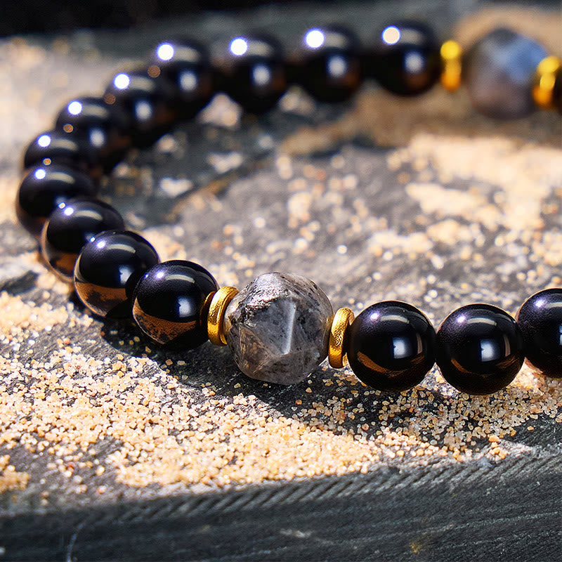 FuAttract Grounding Protection Balance & Calm Strength Black Obsidian Bracelet - image 4