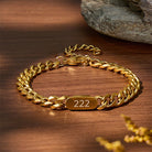 FuAttract Destiny Guidance Angel Numbers Titanium Steel Bracelet for Strength & Stability - Gold - 999 - image 0