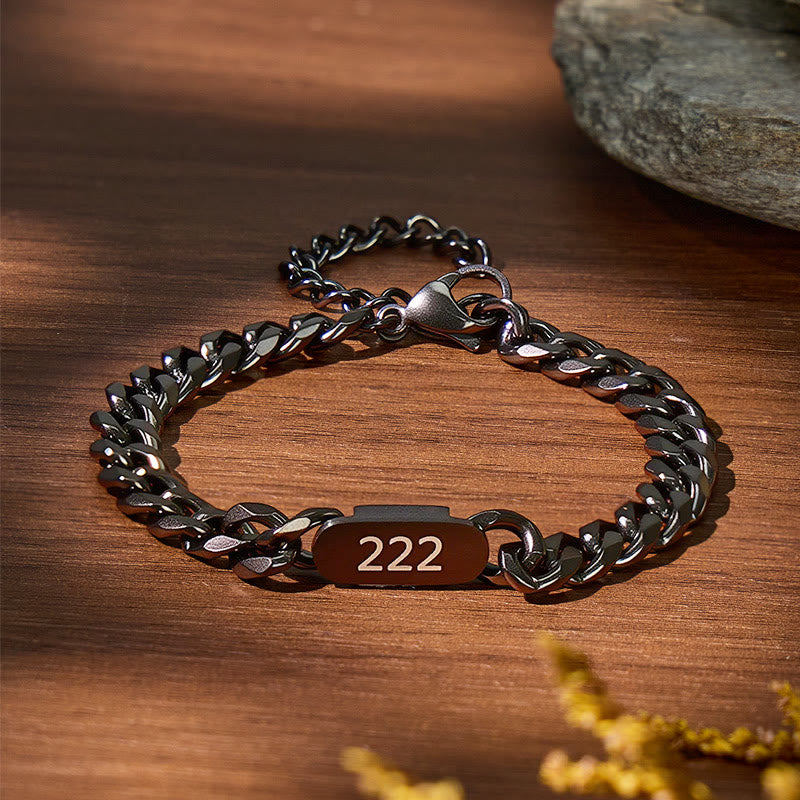 FuAttract Destiny Guidance Angel Numbers Titanium Steel Bracelet for Strength & Stability - Black - 999 - image 10