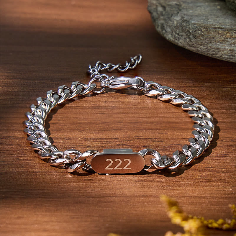 FuAttract Destiny Guidance Angel Numbers Titanium Steel Bracelet for Strength & Stability - Silver - 999 - image 12