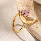 FuAttract Calm Serenity Stress Relief Crescent Moon Amethyst Ring - image 1