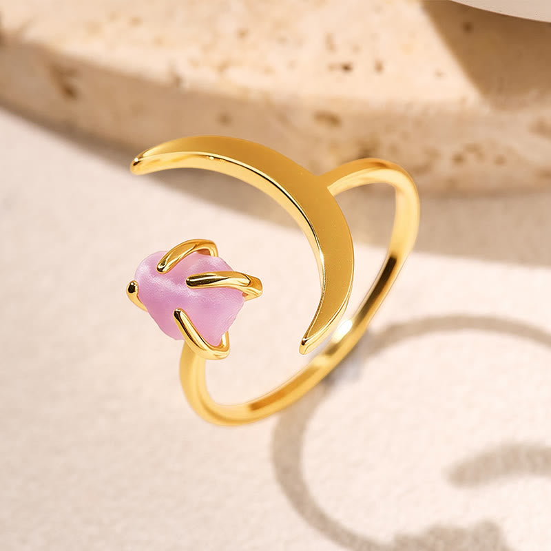 FuAttract Calm Serenity Stress Relief Crescent Moon Amethyst Ring - image 5