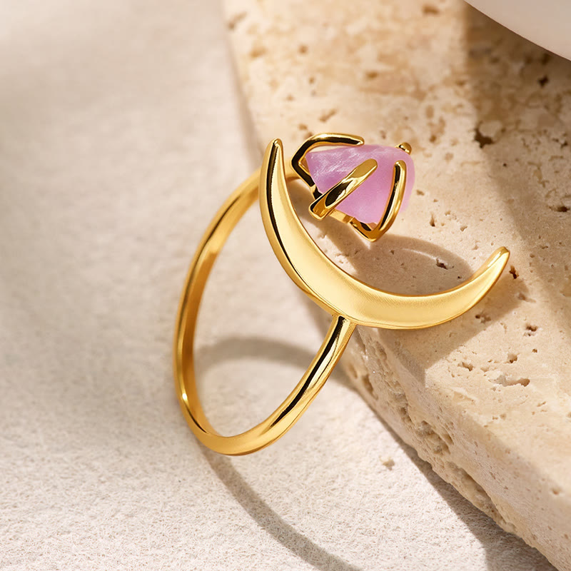 FuAttract Calm Serenity Stress Relief Crescent Moon Amethyst Ring - image 1