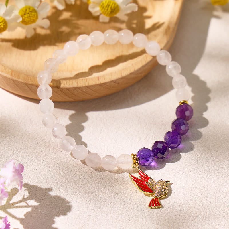 FuAttract Healing Calm Mother's Day Love Gift Rose Quartz Amethyst Bracelet - image 2