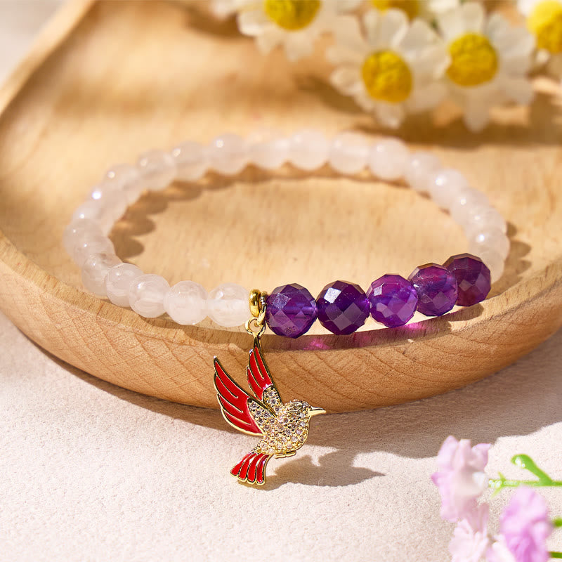 FuAttract Healing Calm Mother's Day Love Gift Rose Quartz Amethyst Bracelet - Rose Quartz+Amethyst - image 0