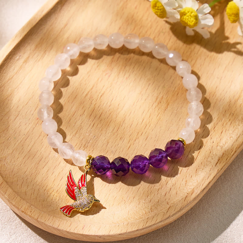 FuAttract Healing Calm Mother's Day Love Gift Rose Quartz Amethyst Bracelet - image 1