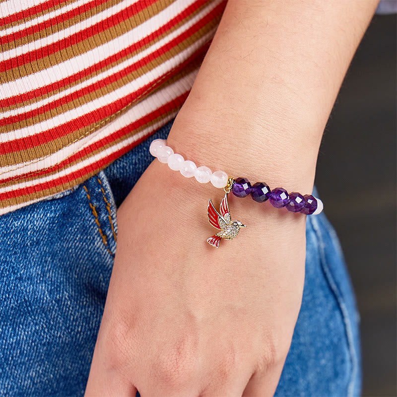 FuAttract Healing Calm Mother's Day Love Gift Rose Quartz Amethyst Bracelet - image 4