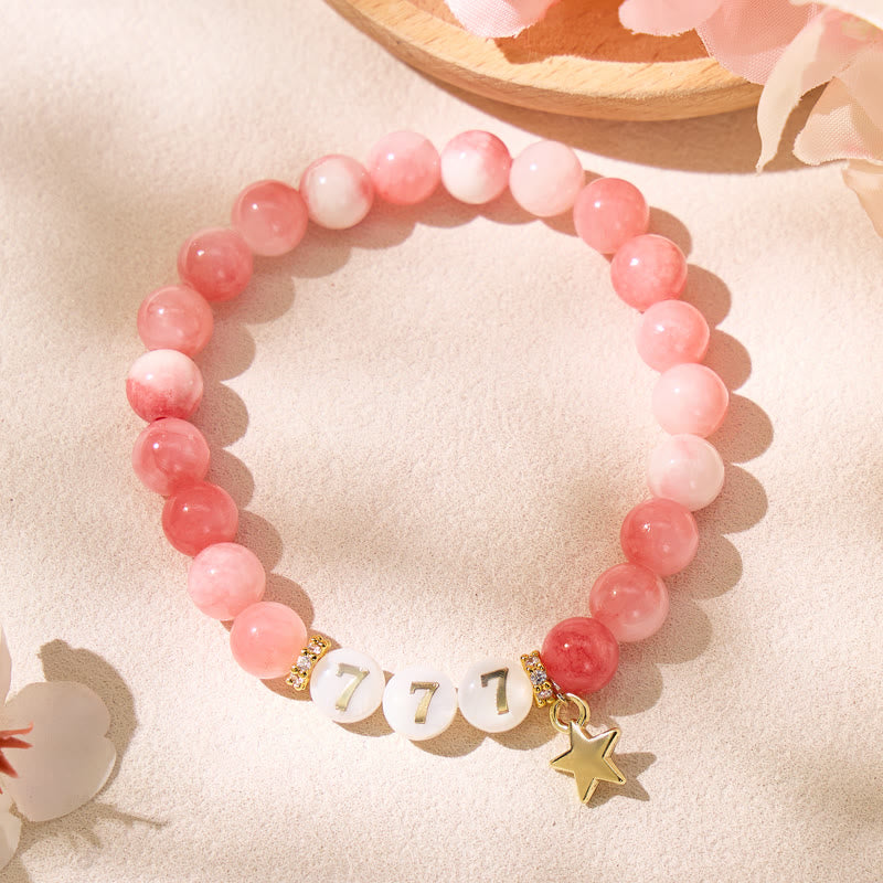 FuAttract Love Harmony Balance Angel Numbers Pink Persian Jade Shell Bracelet - image 3