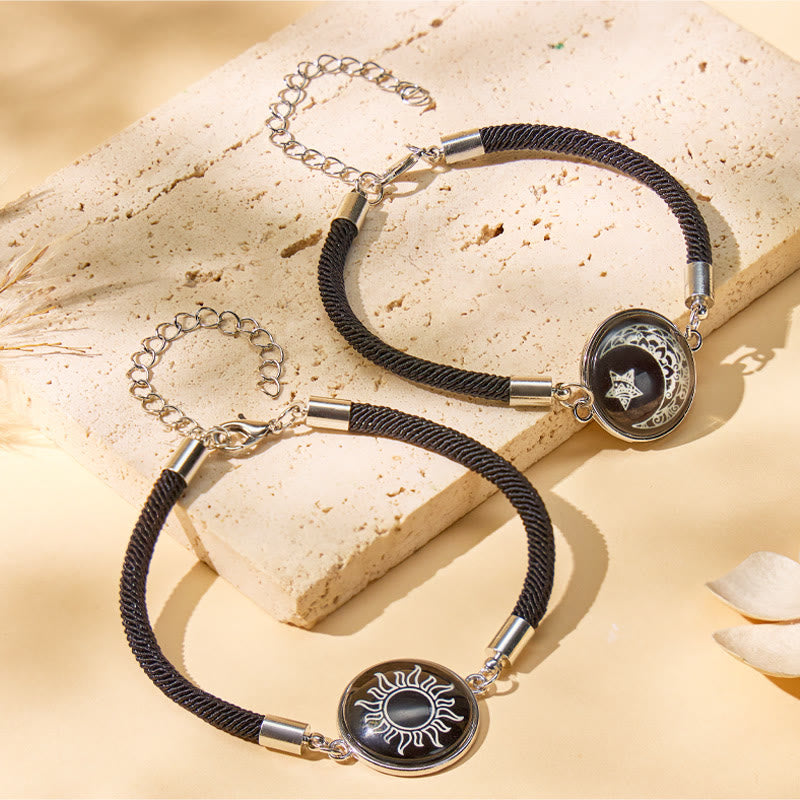 FuAttract Balance Gentle Glow Sun & Crescent Moon Luminous Stone Bracelet Set - image 3