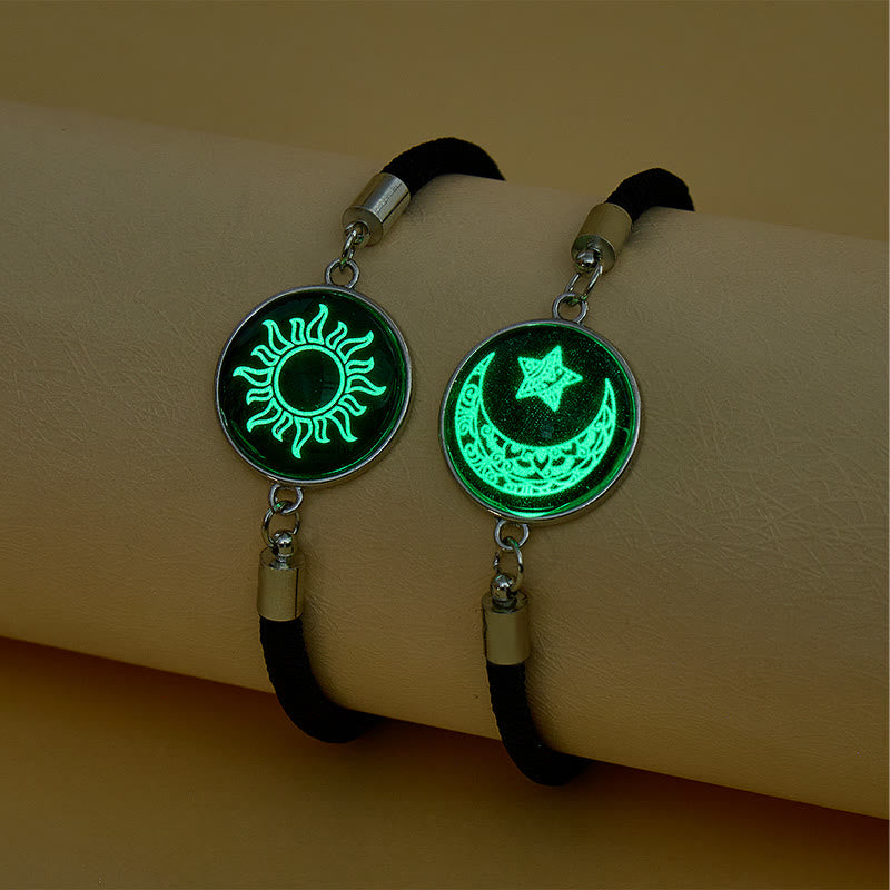FuAttract Balance Gentle Glow Sun & Crescent Moon Luminous Stone Bracelet Set - image 6