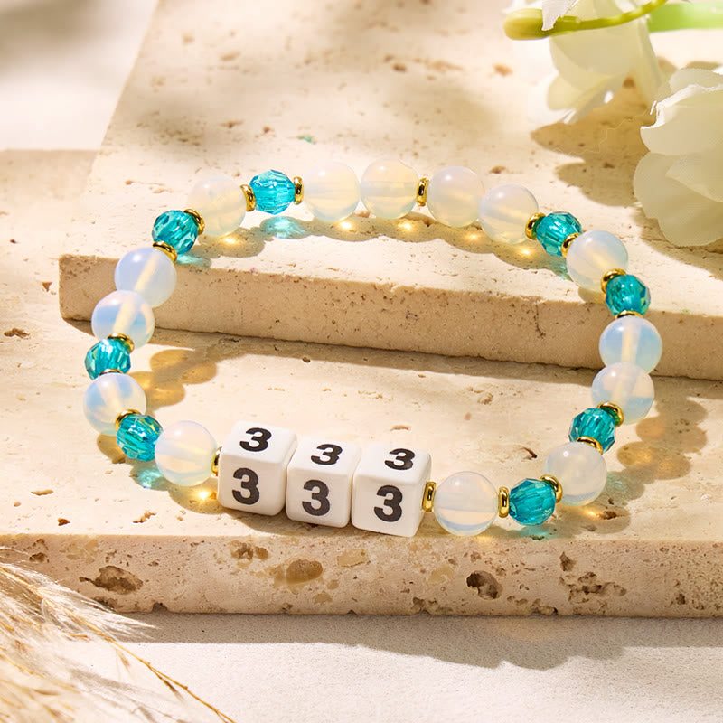 FuAttract Clarity Calm Energy Angel Numbers Opalite Ceramic Charm Bracelet - image 1