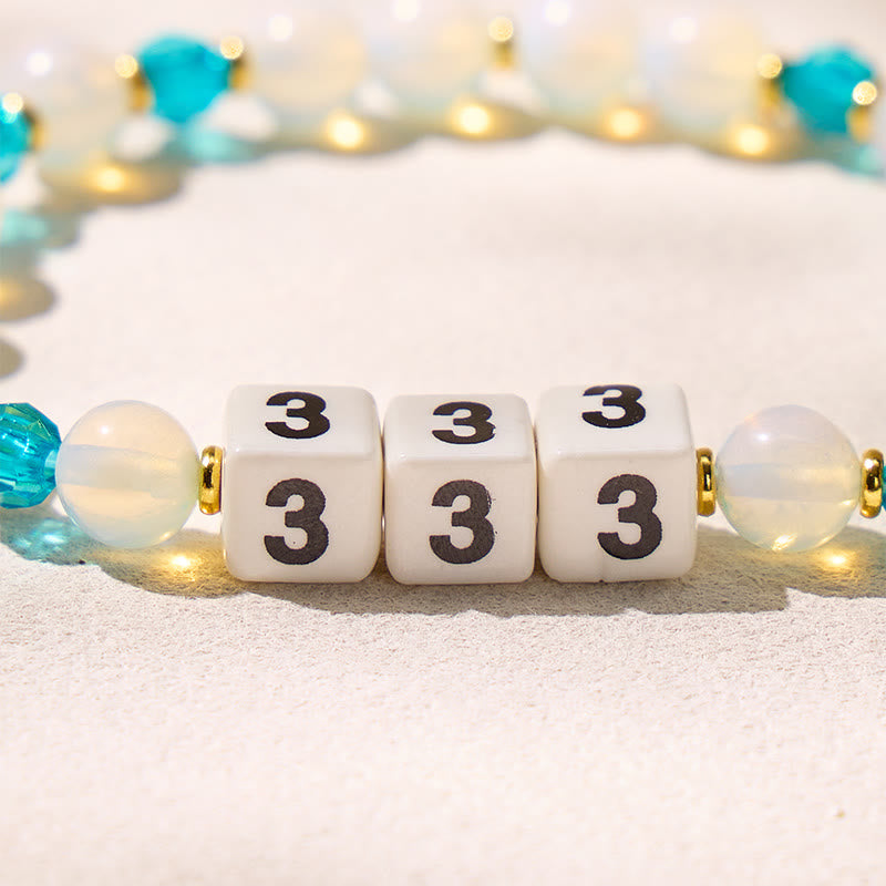 FuAttract Clarity Calm Energy Angel Numbers Opalite Ceramic Charm Bracelet - image 4