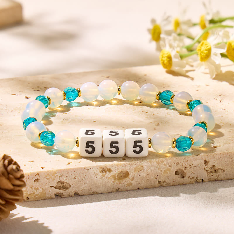 FuAttract Clarity Calm Energy Angel Numbers Opalite Ceramic Charm Bracelet - 555 - image 12
