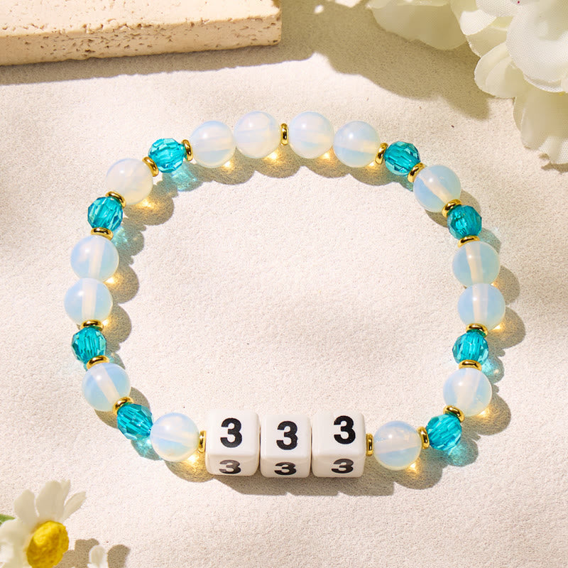 FuAttract Clarity Calm Energy Angel Numbers Opalite Ceramic Charm Bracelet - image 2