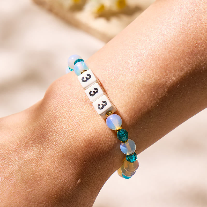 FuAttract Clarity Calm Energy Angel Numbers Opalite Ceramic Charm Bracelet - image 3