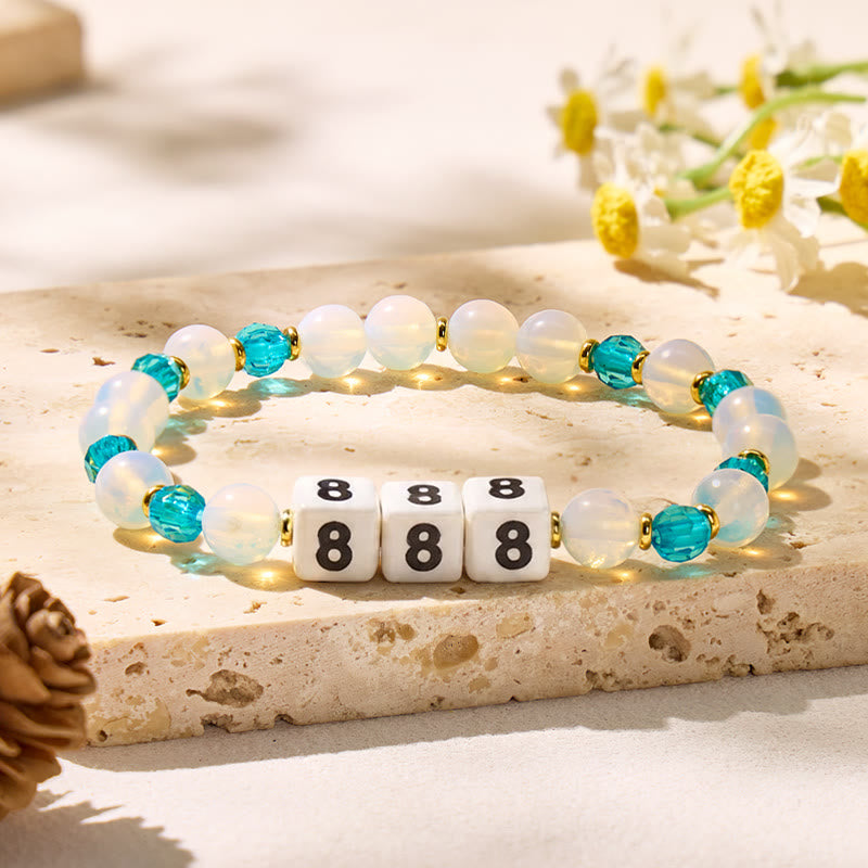 FuAttract Clarity Calm Energy Angel Numbers Opalite Ceramic Charm Bracelet - 888 - image 15