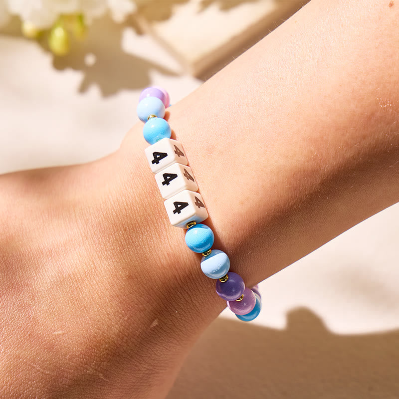 FuAttract Clarity Balance Angel Numbers Acrylic Ceramic Charm Bracelet - image 3