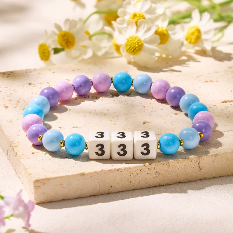 FuAttract Clarity Balance Angel Numbers Acrylic Ceramic Charm Bracelet - 333 - image 11