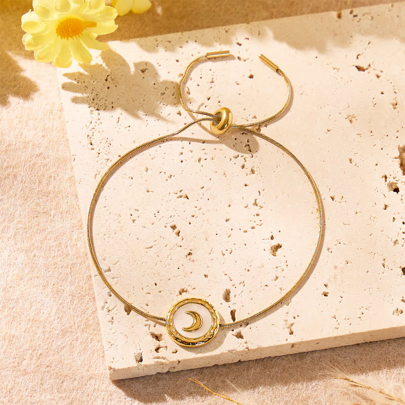 FuAttract Crescent Moon Stainless Steel Bracelet – Calm Energy & Serenity - Gold - image 0