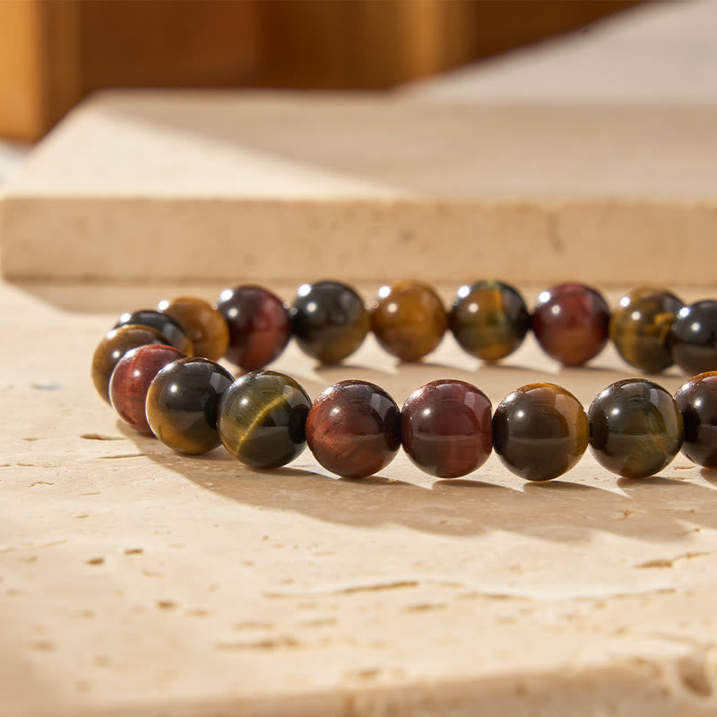 FuAttract Strength & Calm Energy Crescent Moon Tri-Color Tiger's Eye Bracelet - image 4