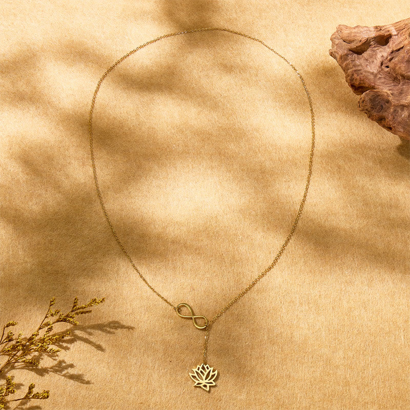 FuAttract Serenity & Love Calm Energy Lotus & Infinity Titanium Steel Necklace - image 7