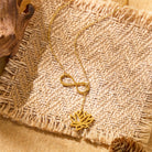FuAttract Serenity & Love Calm Energy Lotus & Infinity Titanium Steel Necklace - image 3