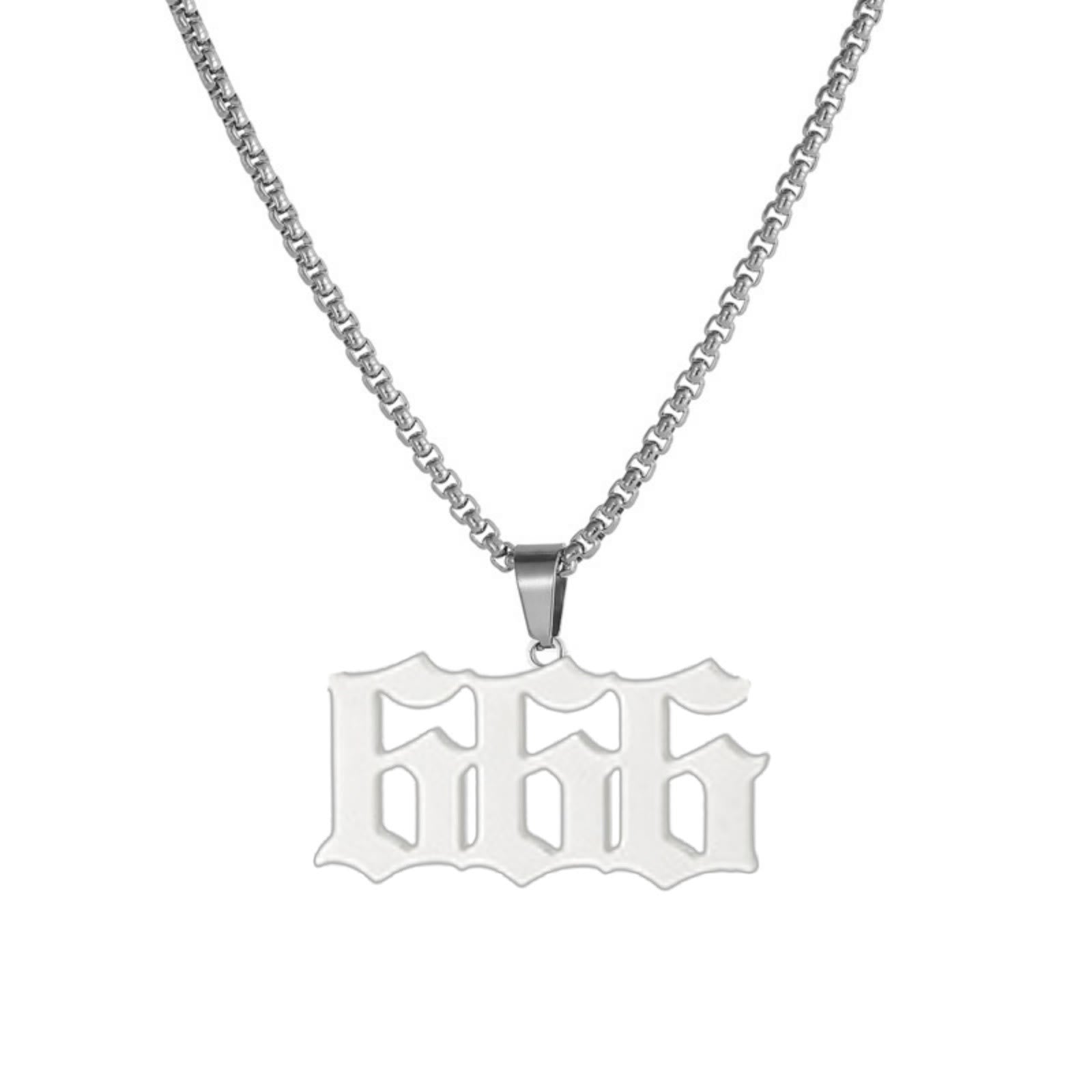 FuAttract Bold Destiny & Guidance Strength Clarity Angel Numbers Titanium Steel Necklace - 666 - image 12