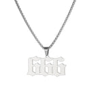FuAttract Bold Destiny & Guidance Strength Clarity Angel Numbers Titanium Steel Necklace - 666 - image 12