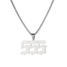 FuAttract Bold Destiny & Guidance Strength Clarity Angel Numbers Titanium Steel Necklace - 555 - image 11