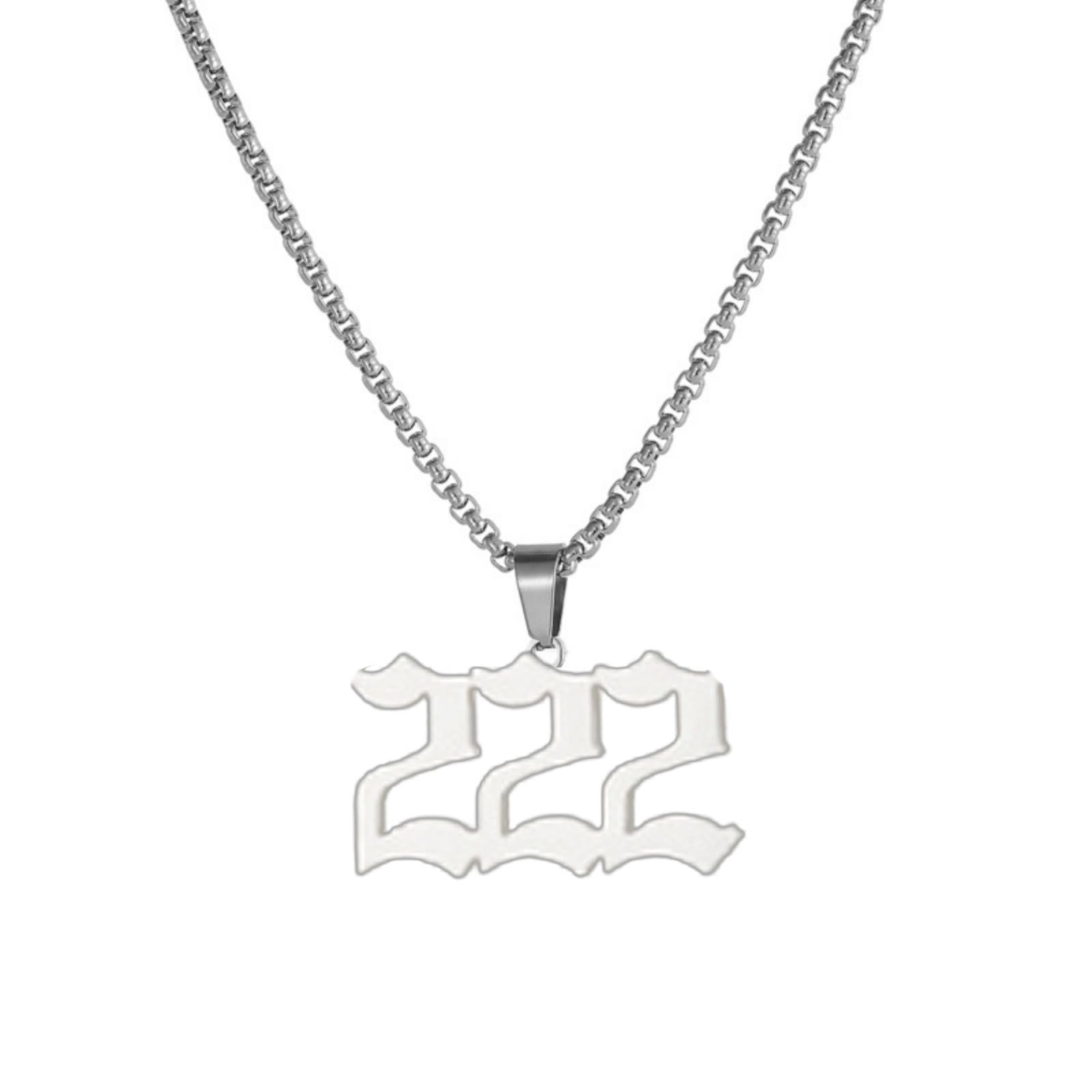 FuAttract Bold Destiny & Guidance Strength Clarity Angel Numbers Titanium Steel Necklace - 222 - image 8