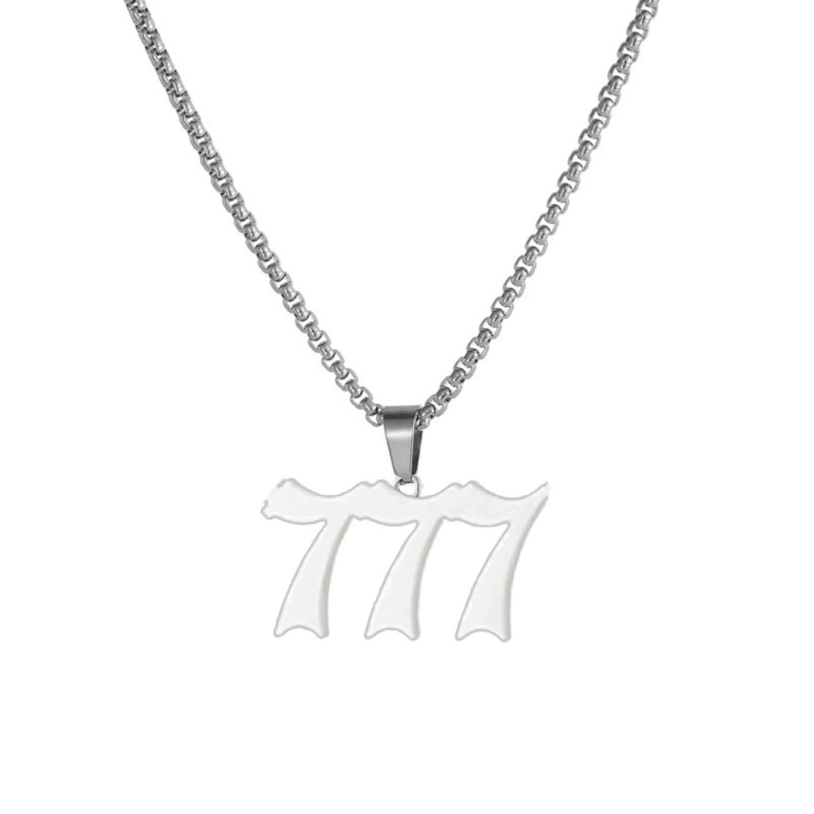 FuAttract Bold Destiny & Guidance Strength Clarity Angel Numbers Titanium Steel Necklace - 777 - image 13