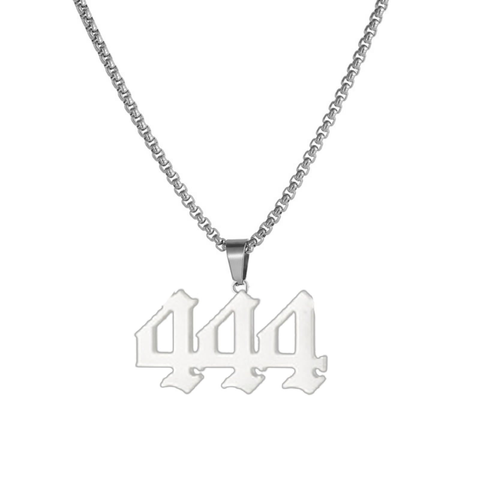FuAttract Bold Destiny & Guidance Strength Clarity Angel Numbers Titanium Steel Necklace - 444 - image 10