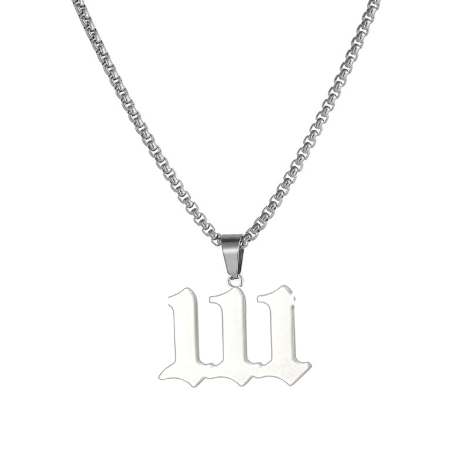 FuAttract Bold Destiny & Guidance Strength Clarity Angel Numbers Titanium Steel Necklace - 111 - image 7
