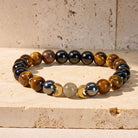 FuAttract Courage Protection Focus & Calm Crescent Moon Tiger's Eye Black Obsidian Bracelet - image 2