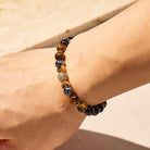 FuAttract Courage Protection Focus & Calm Crescent Moon Tiger's Eye Black Obsidian Bracelet - image 3