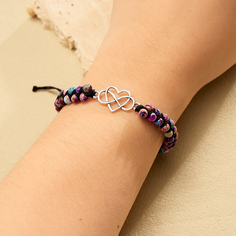 FuAttract Love Balance Strength Heart Infinity Purple Imperial Jasper Bracelet - image 4