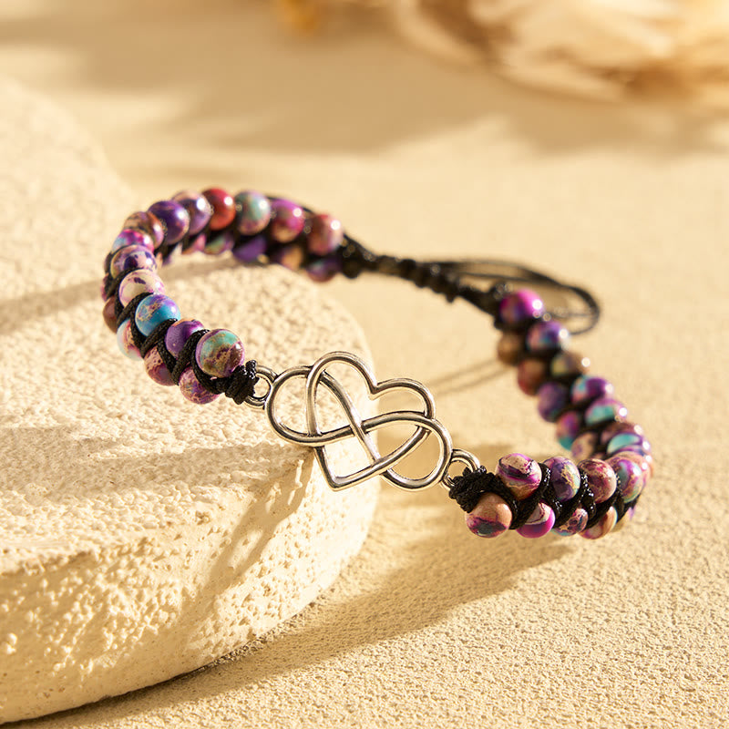 FuAttract Love Balance Strength Heart Infinity Purple Imperial Jasper Bracelet - image 2
