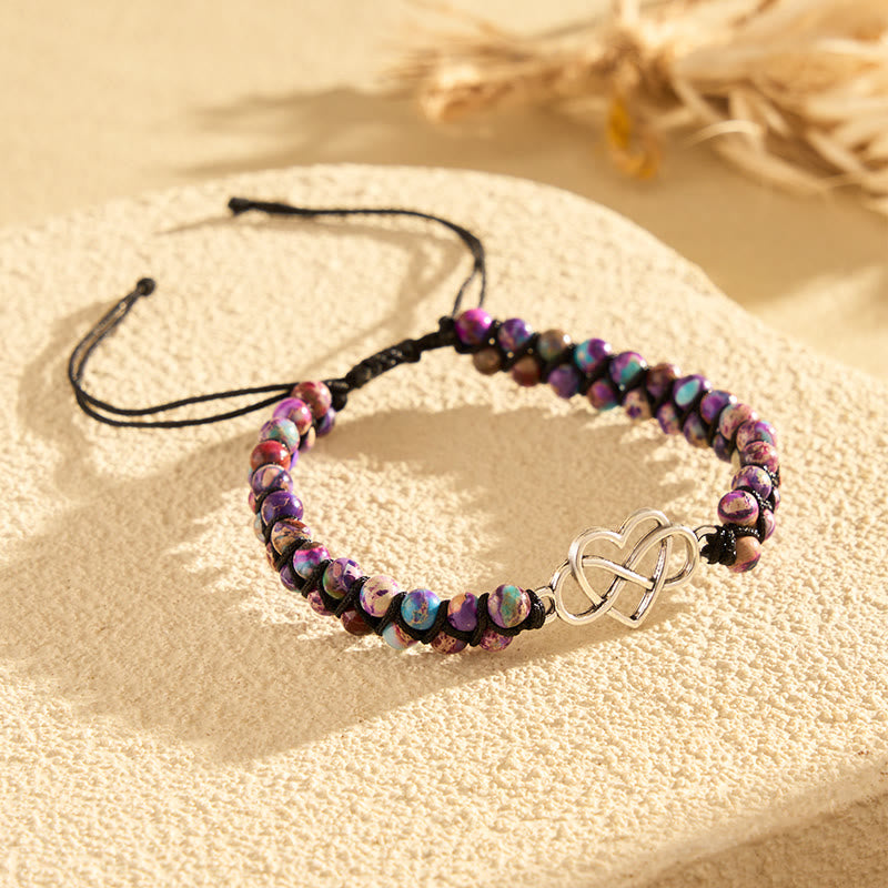 FuAttract Love Balance Strength Heart Infinity Purple Imperial Jasper Bracelet - image 3