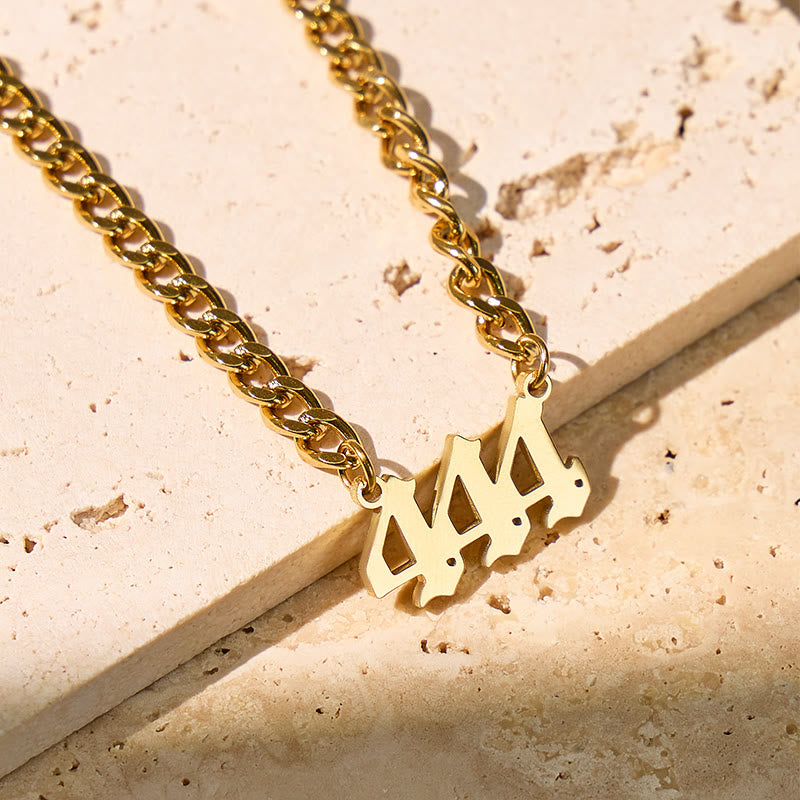 FuAttract Minimal Destiny & Guidance Angel Numbers Stainless Steel Necklace - Gold - 999 - image 0