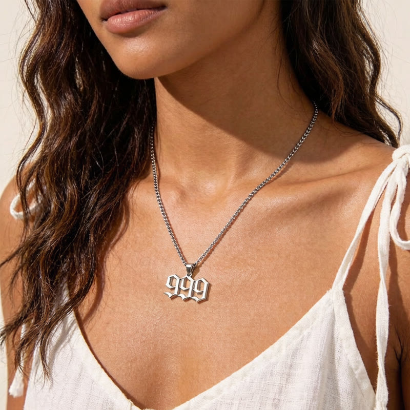 FuAttract Bold Destiny & Guidance Strength Clarity Angel Numbers Titanium Steel Necklace - image 3