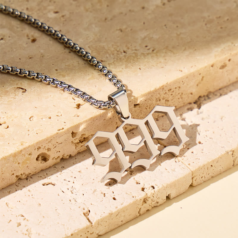 FuAttract Bold Destiny & Guidance Strength Clarity Angel Numbers Titanium Steel Necklace - 999 - image 0